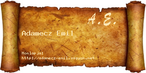 Adamecz Emil névjegykártya